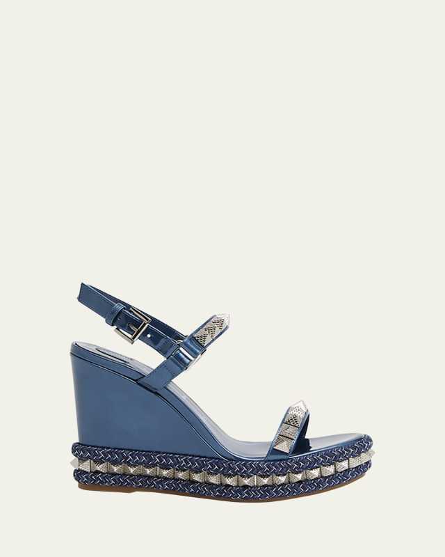 Pyraclou Patent Spike Red Sole Wedge Sandals